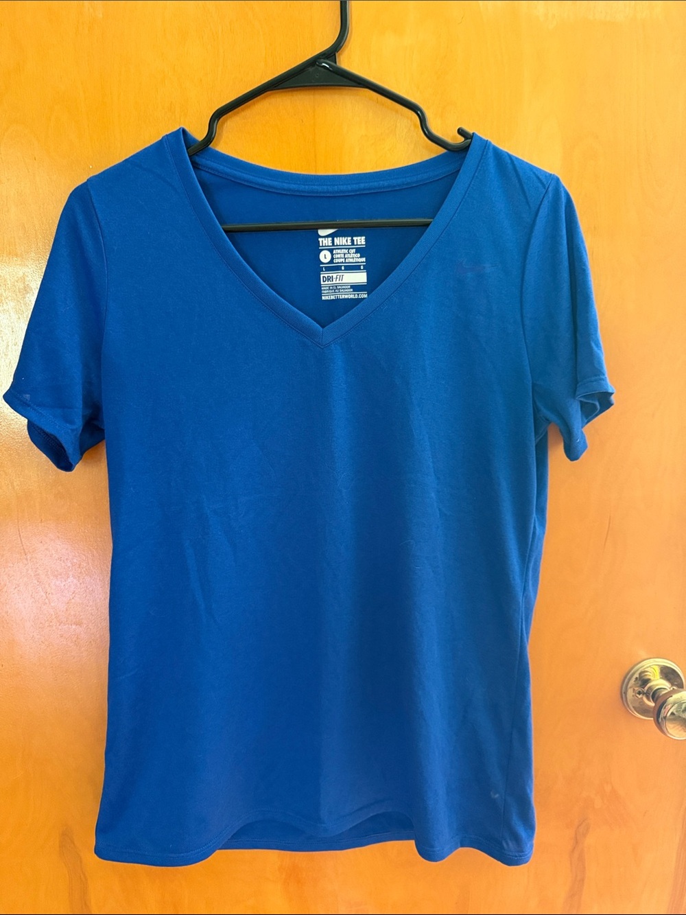 Nike Women's V-Neck Performance Tee in Royal Blue